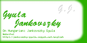 gyula jankovszky business card